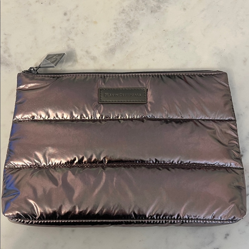 SkinCeuticals Iridescent Plum Quilted Cosmetic Pouch